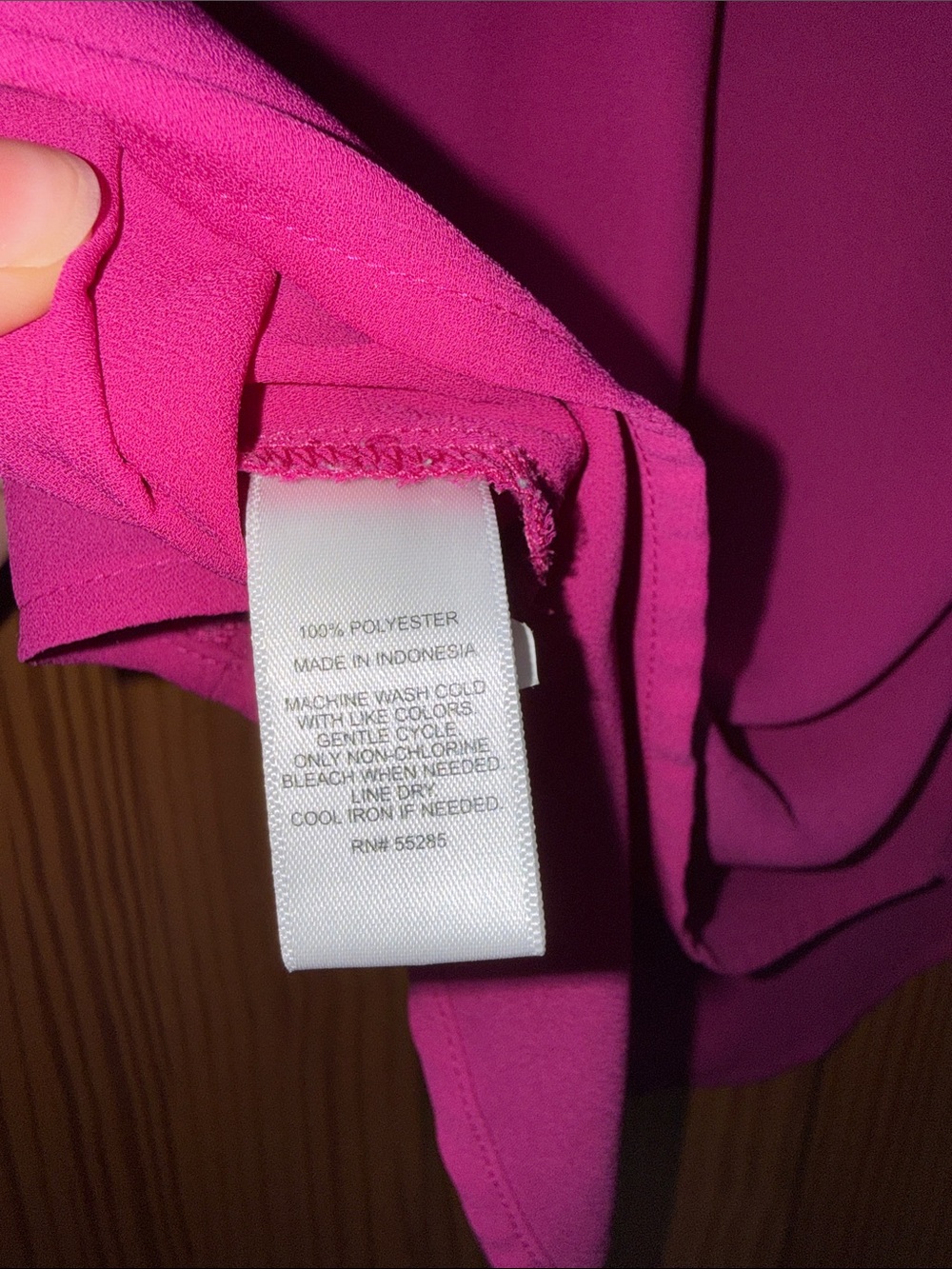 Express Fuchsia Button-Front Blouse - Picture 4 of 5
